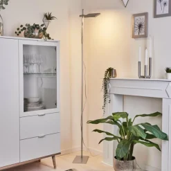 hofstein Lampadaire Anneau LED Argenté, 1 lumière