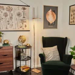 hofstein Lampadaire Anneau LED Cuivre, 1 lumière* Éclairage Led