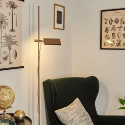 hofstein Lampadaire Anneau LED Cuivre, 1 lumière* Éclairage Led