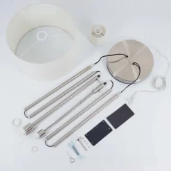 Lampes En Tissu-hofstein Lampadaire Antillo Nickel mat, 2 lumières