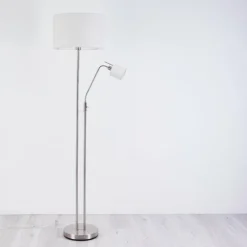 Lampes En Tissu-hofstein Lampadaire Antillo Nickel mat, 2 lumières
