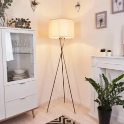 Lampes En Tissu-hofstein Lampadaire Antillo Nickel mat, 1 lumière