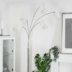 Lampes En Tissu-hofstein Lampadaire Antillo Nickel mat, 5 lumières