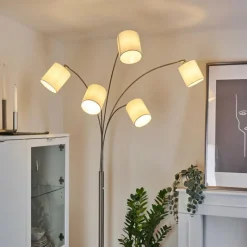 Lampes En Tissu-hofstein Lampadaire Antillo Nickel mat, 5 lumières