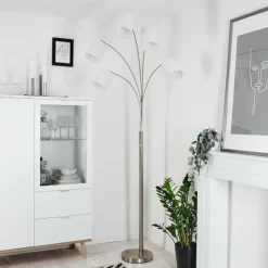 Lampes En Tissu-hofstein Lampadaire Antillo Nickel mat, 5 lumières