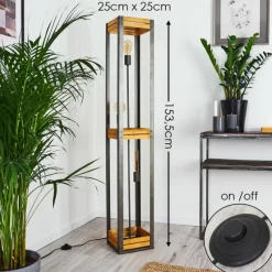 Lampes Vintages & Rétros-hofstein Lampadaire Apia Brun clair, Argenté, 3 lumières