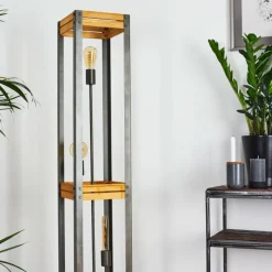 Lampes Vintages & Rétros-hofstein Lampadaire Apia Brun clair, Argenté, 3 lumières