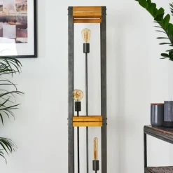 Lampes Vintages & Rétros-hofstein Lampadaire Apia Brun clair, Argenté, 3 lumières