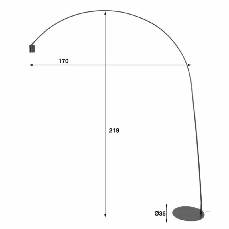 hofstein Lampadaire Arc LED Anthracite, 1 lumière* Lampadaires Et Lampes Sur Pied