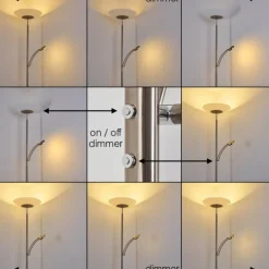 Luminaires Rustiques-hofstein Lampadaire Argostoli LED Nickel mat, 2 lumières