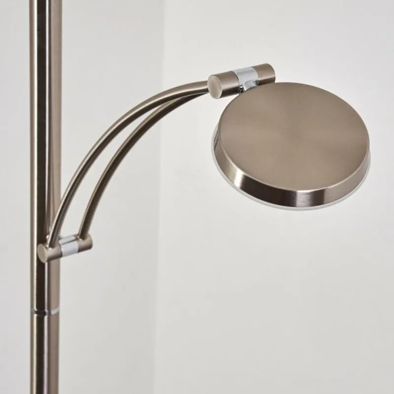 Luminaires Rustiques-hofstein Lampadaire Argostoli LED Nickel mat, 2 lumières