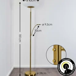 Luminaires Rustiques-hofstein Lampadaire Argostoli LED Laiton, 2 lumières