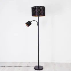 Lampes En Tissu-hofstein Lampadaire Arnoya Noir, 2 lumières
