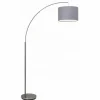 Lampes En Tissu-Luminaires Brilliant Lampadaire arqué Brilliant Clarie Gris, 1 lumière