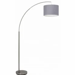 Lampes En Tissu-Luminaires Brilliant Lampadaire arqué Brilliant Clarie Gris, 1 lumière