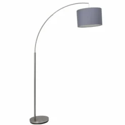 Lampes En Tissu-Luminaires Brilliant Lampadaire arqué Brilliant Clarie Gris, 1 lumière