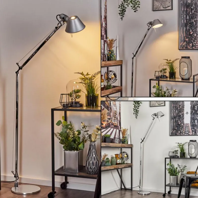 Lampes Industrielles-Luminaires Artemide Lampadaire Artemide TOLOMEO Aluminium, Chrome, 1 lumière