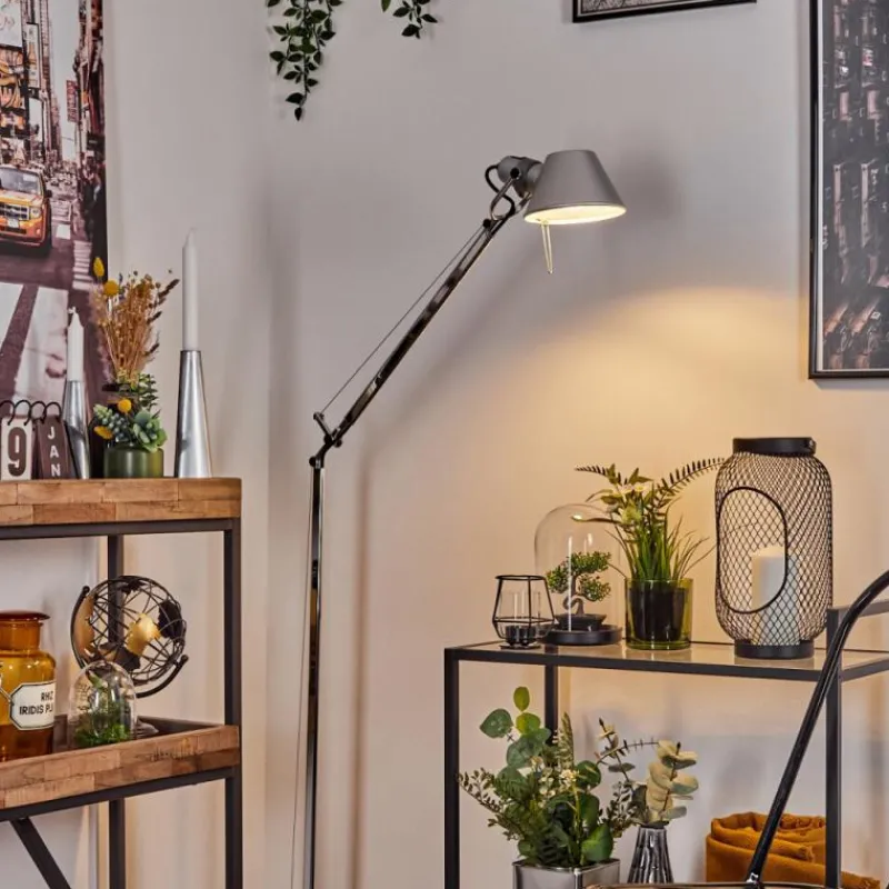 Lampes Industrielles-Luminaires Artemide Lampadaire Artemide TOLOMEO Aluminium, Chrome, 1 lumière