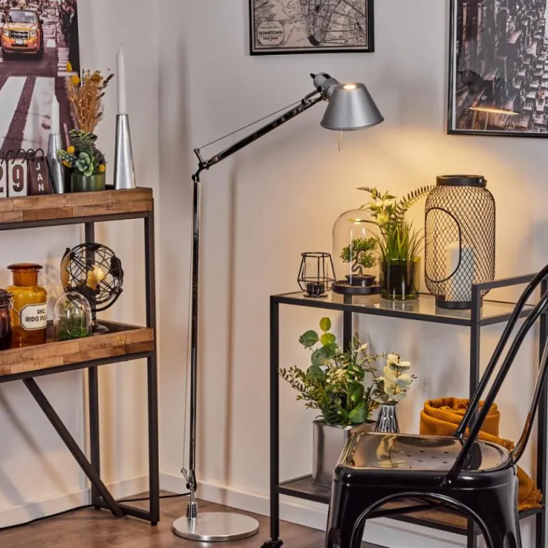 Lampes Industrielles-Luminaires Artemide Lampadaire Artemide TOLOMEO Aluminium, Chrome, 1 lumière