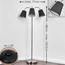 Lampes En Tissu-hofstein Lampadaire Ascona Nickel mat, 3 lumières