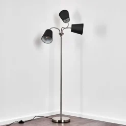 Lampes En Tissu-hofstein Lampadaire Ascona Nickel mat, 3 lumières