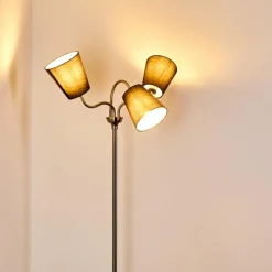 Lampes En Tissu-hofstein Lampadaire Ascona Nickel mat, 3 lumières