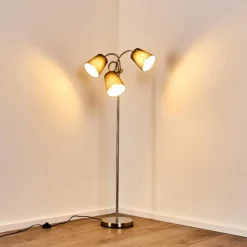 Lampes En Tissu-hofstein Lampadaire Ascona Nickel mat, 3 lumières