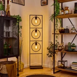 Lampes Industrielles-hofstein Lampadaire Assiniboia Noir, 3 lumières