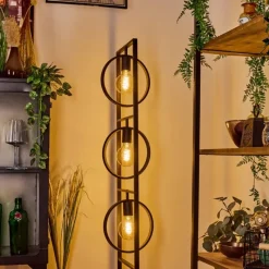 Lampes Industrielles-hofstein Lampadaire Assiniboia Noir, 3 lumières
