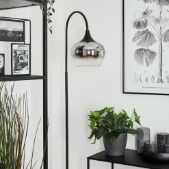 Suspension Verre Fumé-hofstein Lampadaire Azurara Noir, 1 lumière