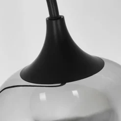 Suspension Verre Fumé-hofstein Lampadaire Azurara Noir, 1 lumière