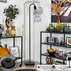 Lampes Industrielles-hofstein Lampadaire Baguio Noir, 1 lumière