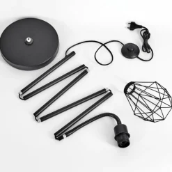 Lampes Industrielles-hofstein Lampadaire Baguio Noir, 1 lumière