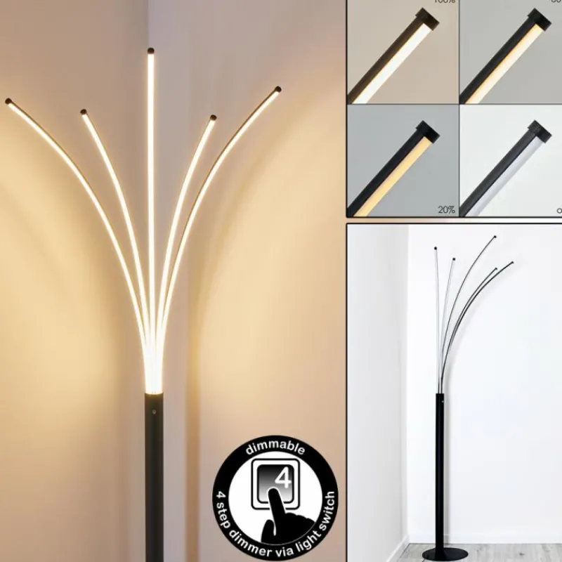 hofstein Lampadaire Bakersfield LED Noir, Blanc, 1 lumière