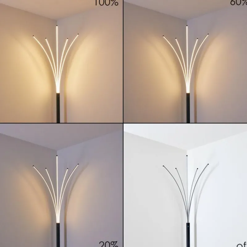 hofstein Lampadaire Bakersfield LED Noir, Blanc, 1 lumière