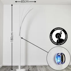 hofstein Lampadaire Bakersfield LED Blanc, 1 lumière* Lampadaires Et Lampes Sur Pied