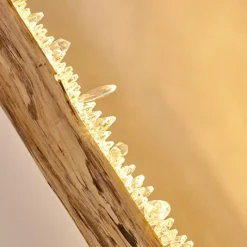 Luminaires Rustiques-hofstein Lampadaire Bansberia LED Bois clair, Noir, 1 lumière