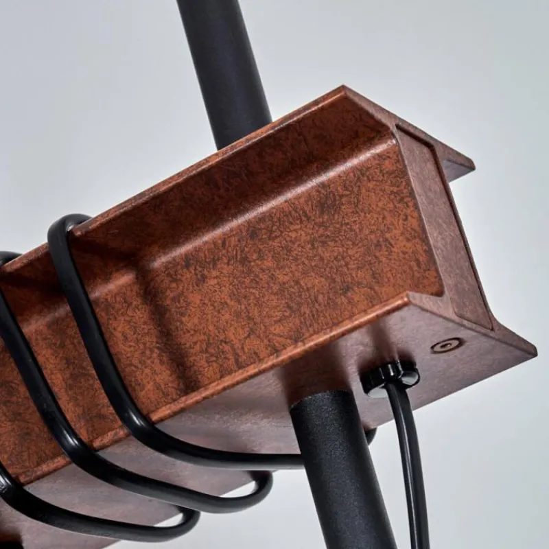 Lampes Industrielles-hofstein Lampadaire Barbengo Rouille, Noir, 2 lumières