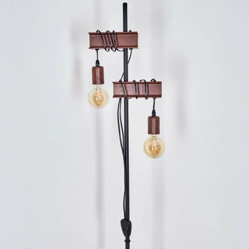 Lampes Industrielles-hofstein Lampadaire Barbengo Rouille, Noir, 2 lumières