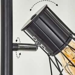 Lampes Industrielles-hofstein Lampadaire Bardhaman Noir, 3 lumières