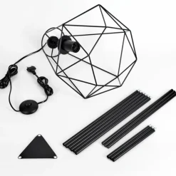 Lampes Industrielles-hofstein Lampadaire Bardhaman Noir, 1 lumière