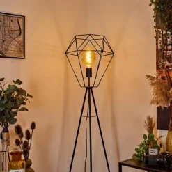 Lampes Industrielles-hofstein Lampadaire Bardhaman Noir, 1 lumière