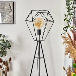 Lampes Industrielles-hofstein Lampadaire Bardhaman Noir, 1 lumière