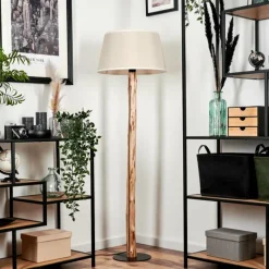 Lampes En Tissu-hofstein Lampadaire Bassagoda Écru, Noir, 1 lumière