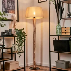 Lampes En Tissu-hofstein Lampadaire Bassagoda Écru, Noir, 1 lumière