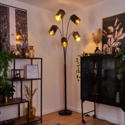 hofstein Lampadaire Bathinda Noir, 5 lumières* Lampadaires Et Lampes Sur Pied