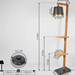 Lampes Dorées-hofstein Lampadaire Baval Écru, 1 lumière