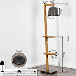 Lampes En Bois-hofstein Lampadaire Baval Écru, 1 lumière