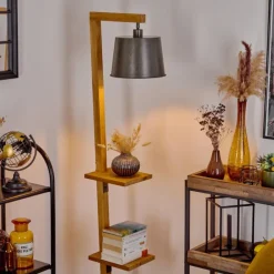 Lampes En Bois-hofstein Lampadaire Baval Écru, 1 lumière