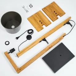 Lampes En Bois-hofstein Lampadaire Baval Écru, 1 lumière